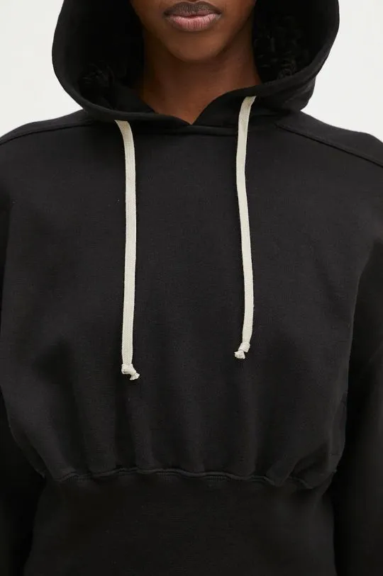 Rick Owens cotton sweatshirt Tatlin Hoodie women's black color hooded smooth DS02D2220.FP