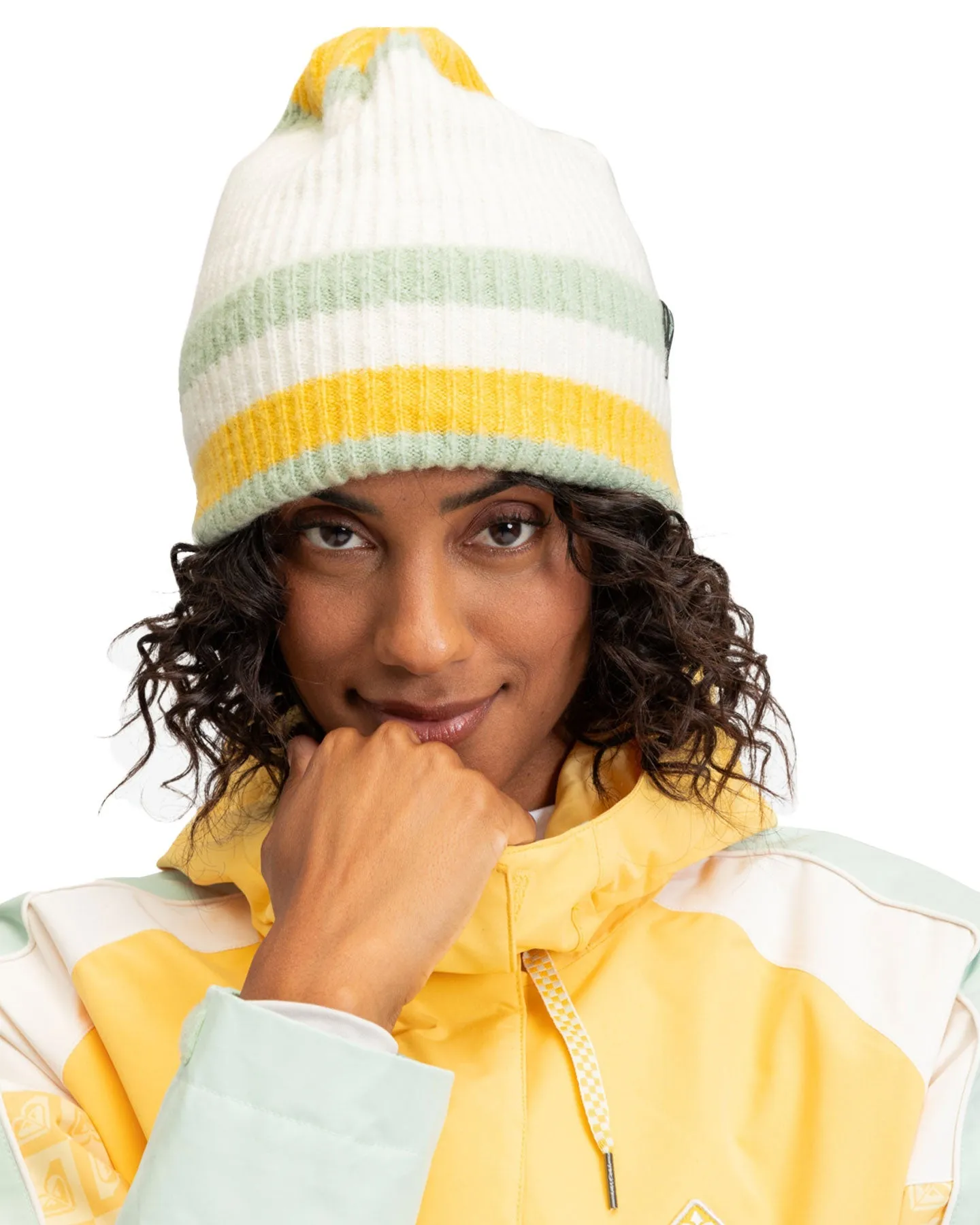 Roxy Women's Gold Hope Beanie - Egret | Shop Headwear at Trojan Wake Ski Snow & Snow Skiers Warehouse