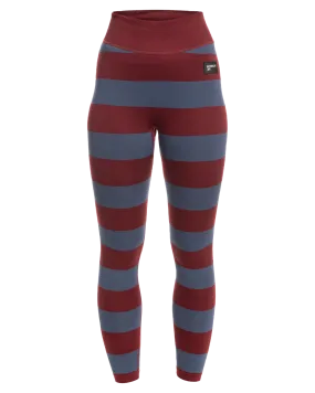 Roxy X Rowley Women's Seamless Technical Leggings - Insignia Blue / Bico Stripes | Shop Long Johns at Trojan Wake Ski Snow &