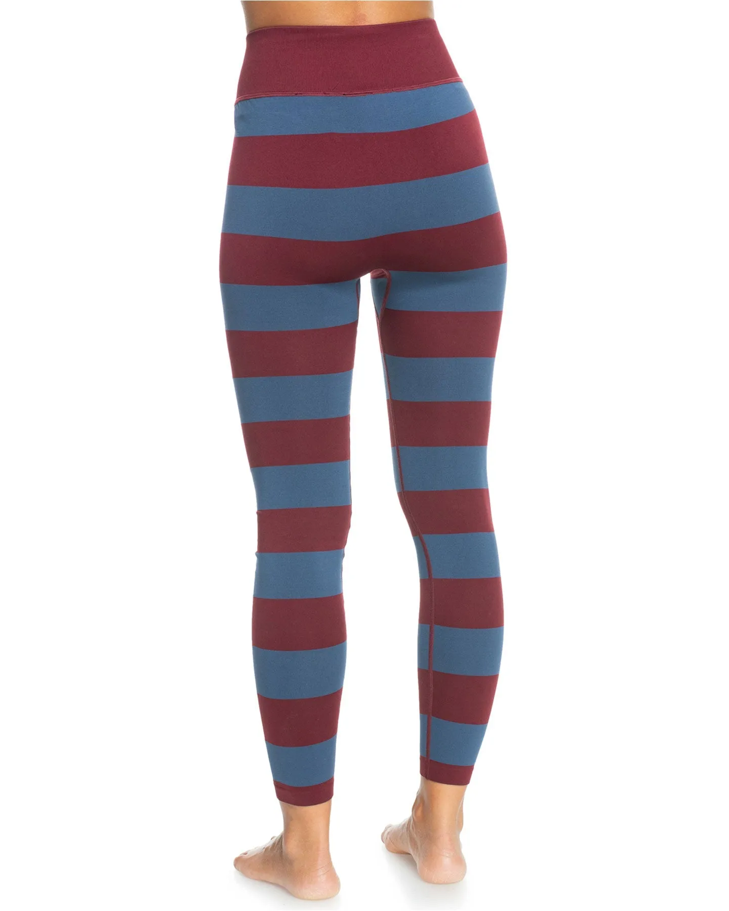 Roxy X Rowley Women's Seamless Technical Leggings - Insignia Blue / Bico Stripes | Shop Long Johns at Trojan Wake Ski Snow &