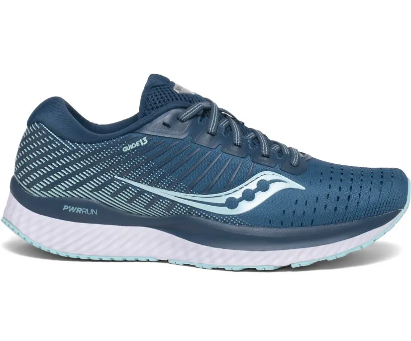 Saucony Womens Guide 13 Running Shoe- Blue/Aqua