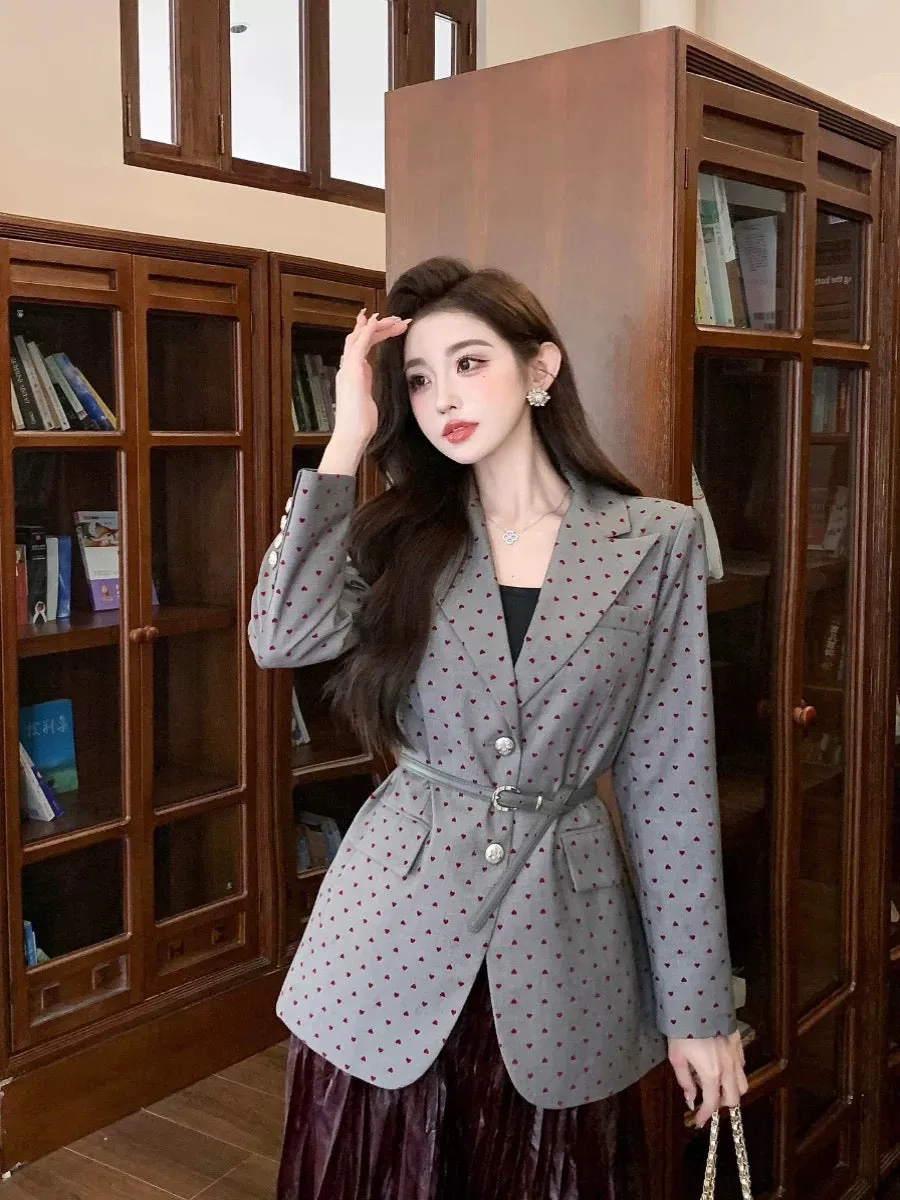 Shenzhen Nanyou niche designer light luxury polka dot suit hit the street spring and autumn new fashion silhouette versatile jac