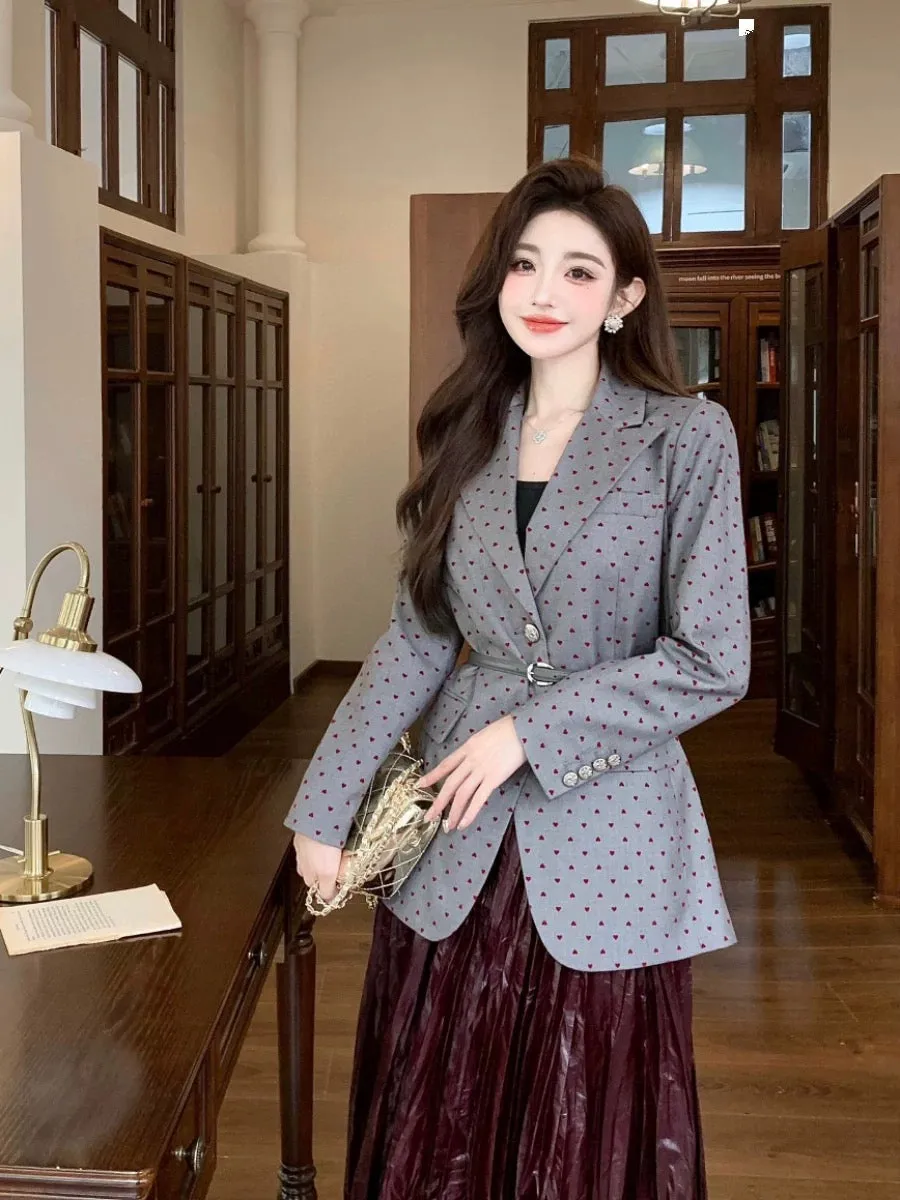 Shenzhen Nanyou niche designer light luxury polka dot suit hit the street spring and autumn new fashion silhouette versatile jac