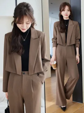 Short suit suit for small women early spring 2024 new high-end two-piece suit temperament casual suit jacket