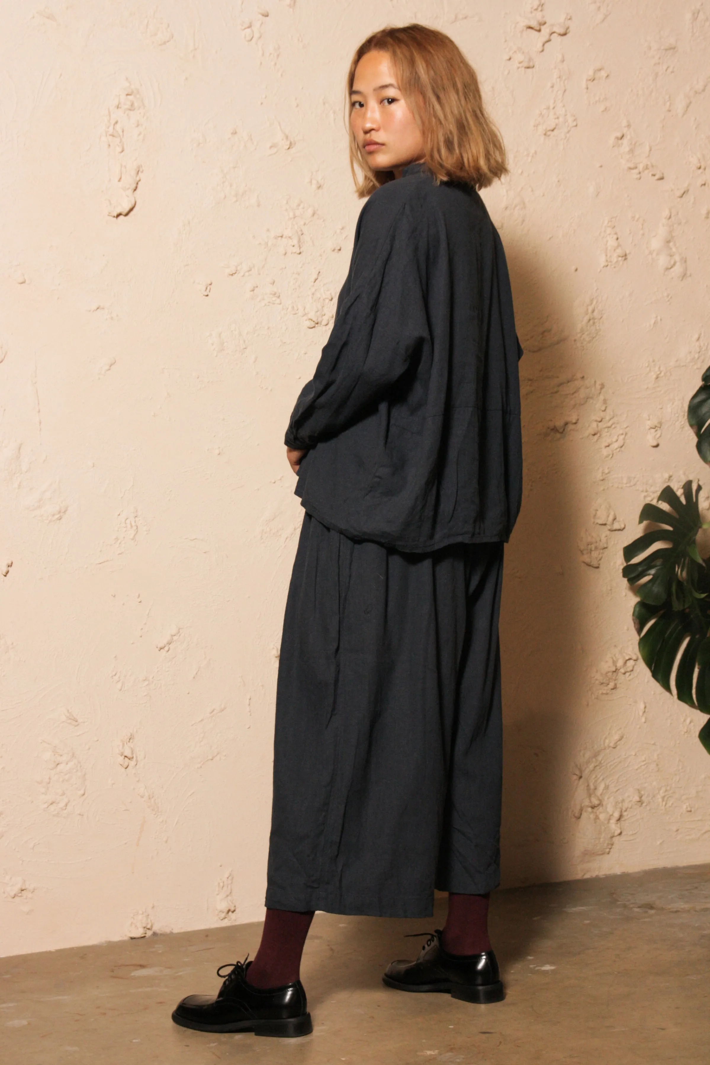 Silk Linen Pullover navy