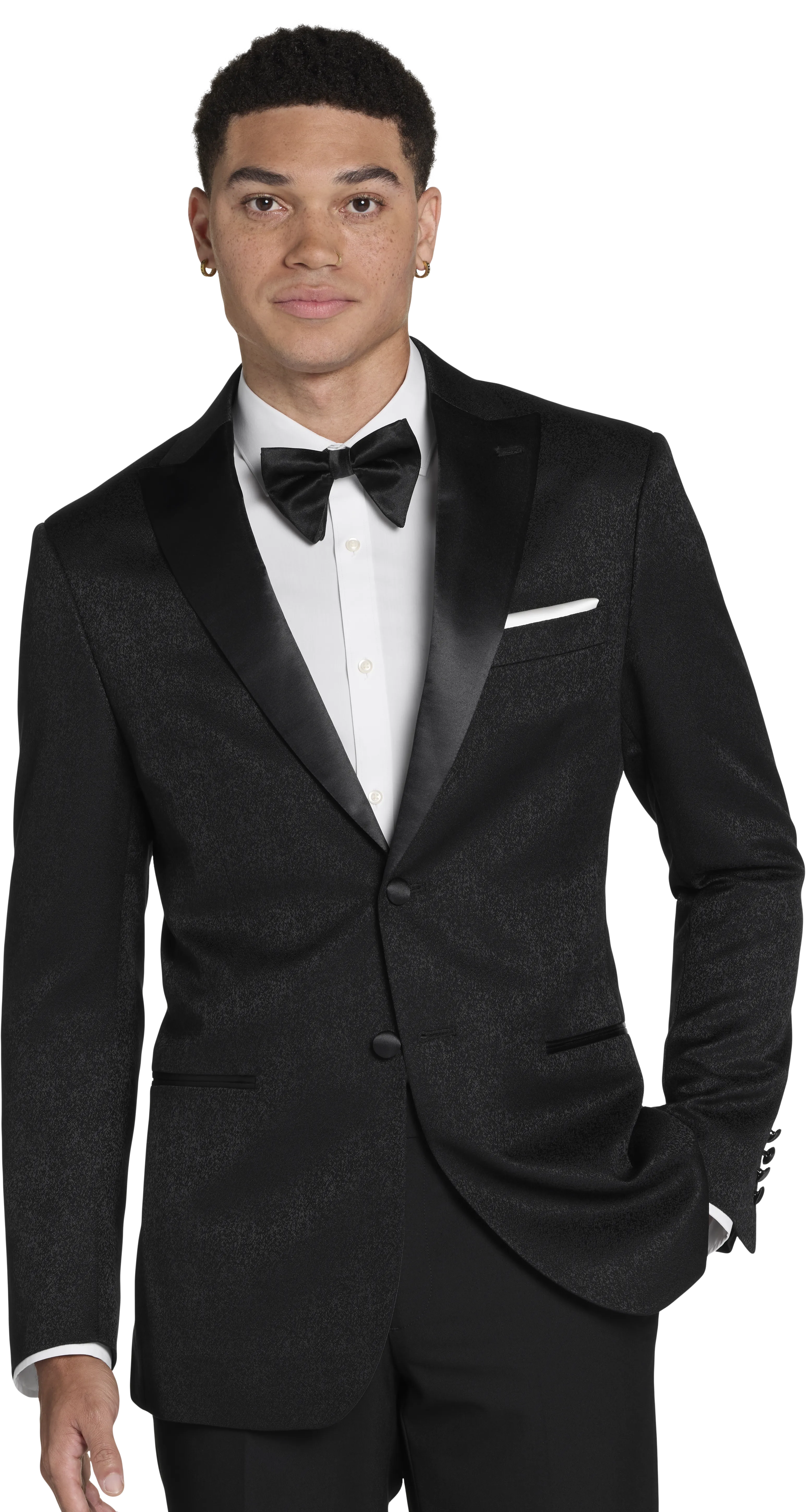 Slim Fit Peak Lapel Jacquard Dinner Jacket