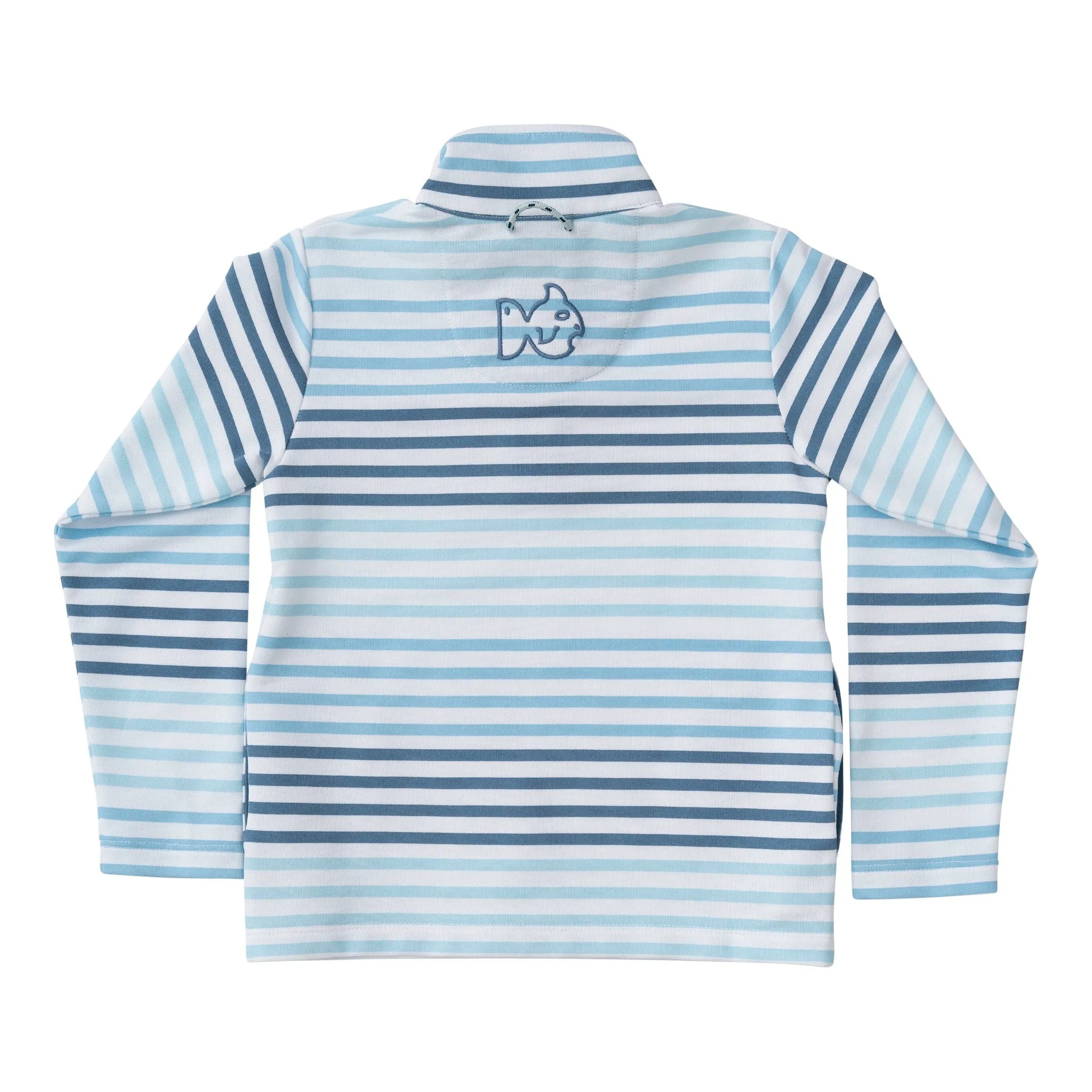 Sporty Snap Pullover in Captain's Blue Multi-Color Stripe