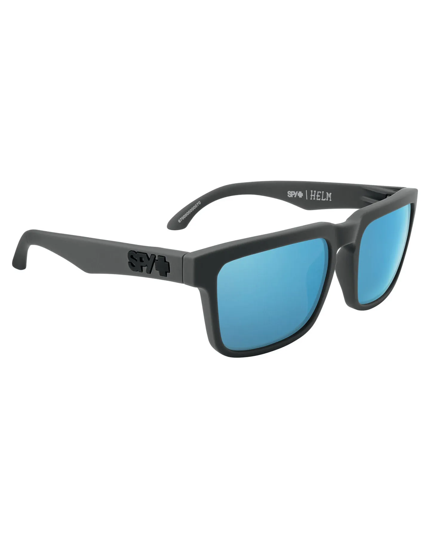 Spy Helm Soft Matte Dark Gray - Happy Gray Green Polar With Light Blue Spectra Mirror | Shop Sunglasses at Trojan Wake Ski Snow 