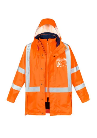 Syzmik Mens Hi Vis X Back Taped 4 In 1 Waterproof Jacket (ZJ616)-