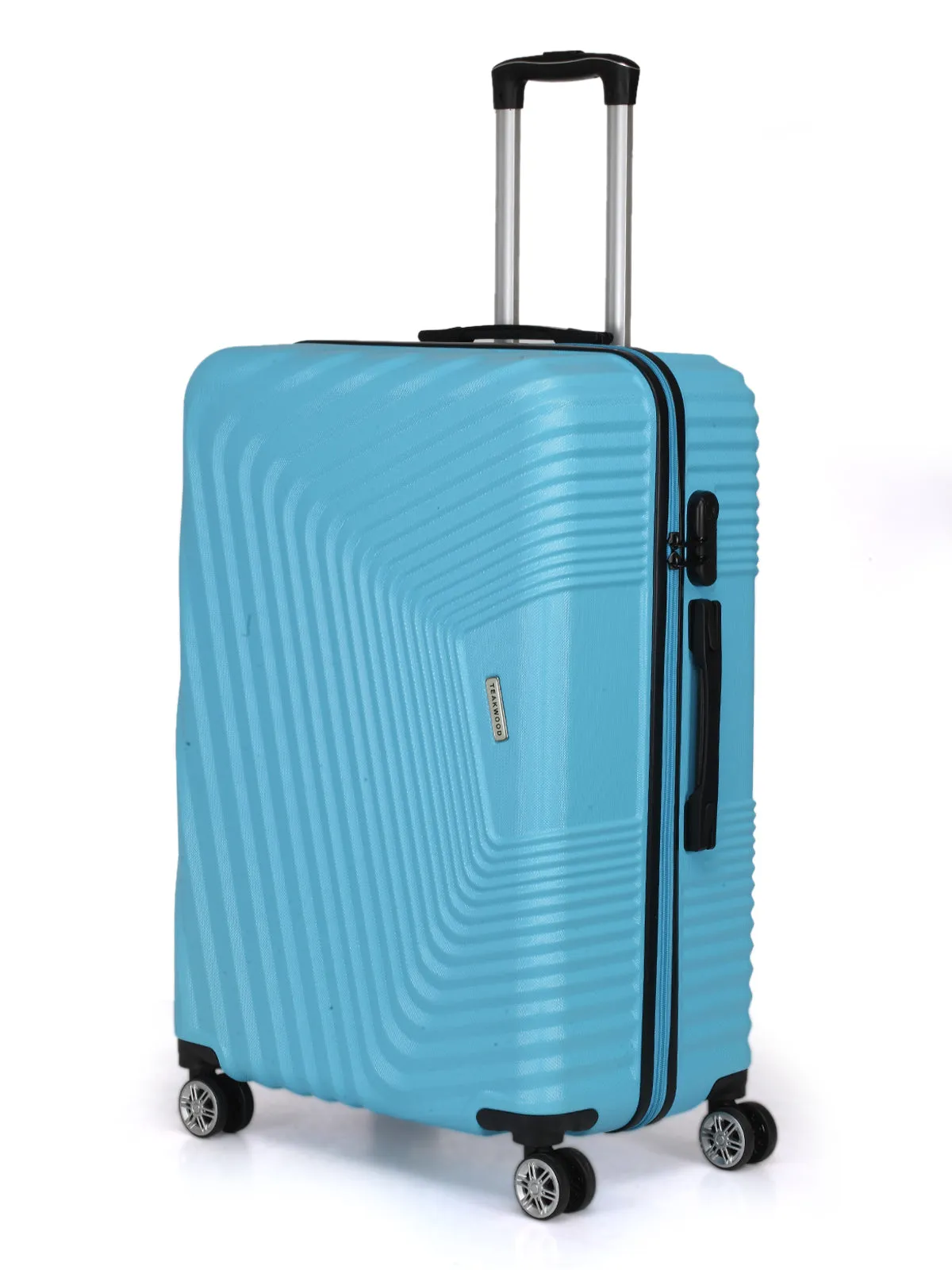 Teakwood Leathers Blue Textured Hard-Sided Large Trolley Suitcase