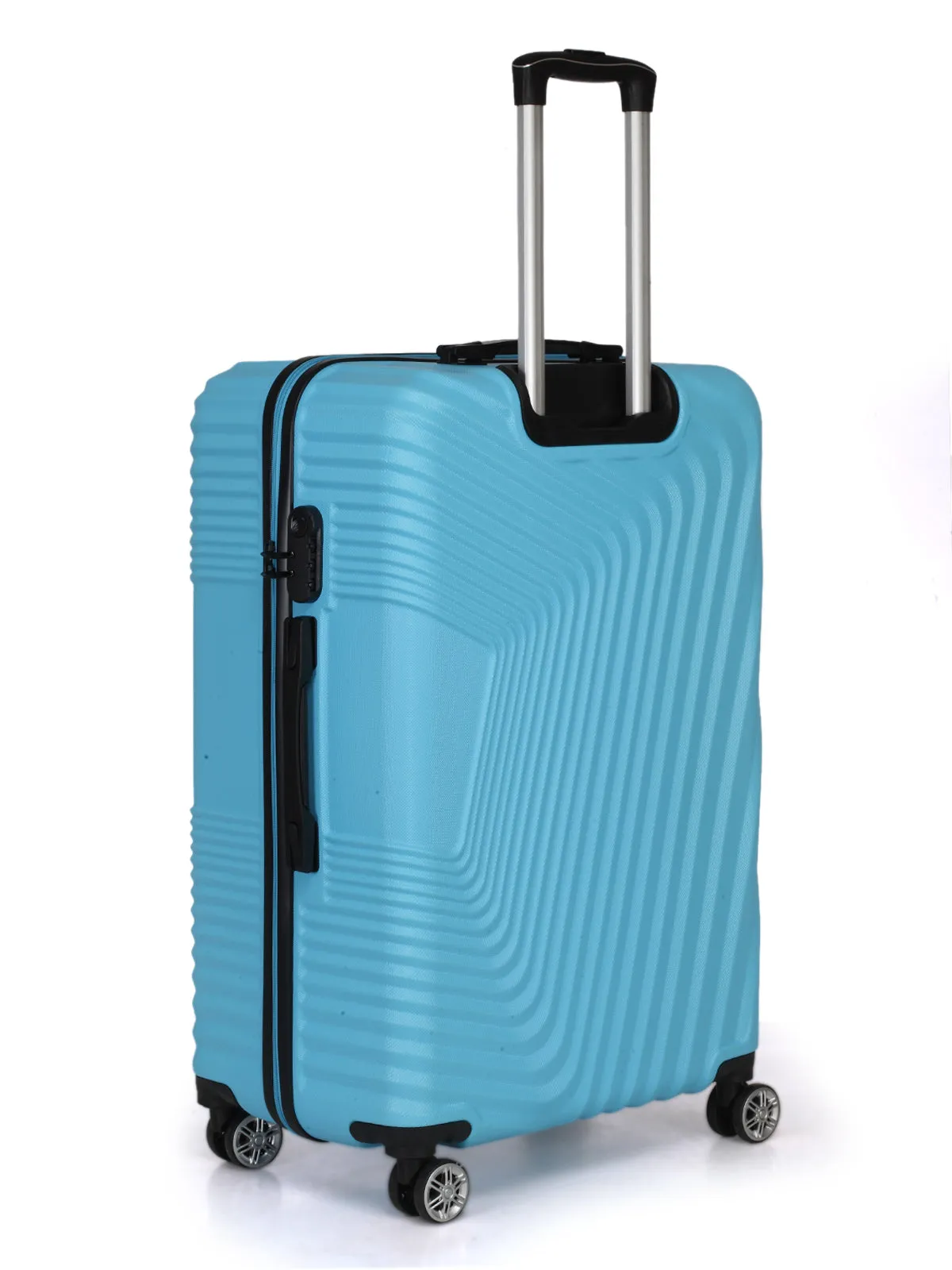 Teakwood Leathers Blue Textured Hard-Sided Large Trolley Suitcase