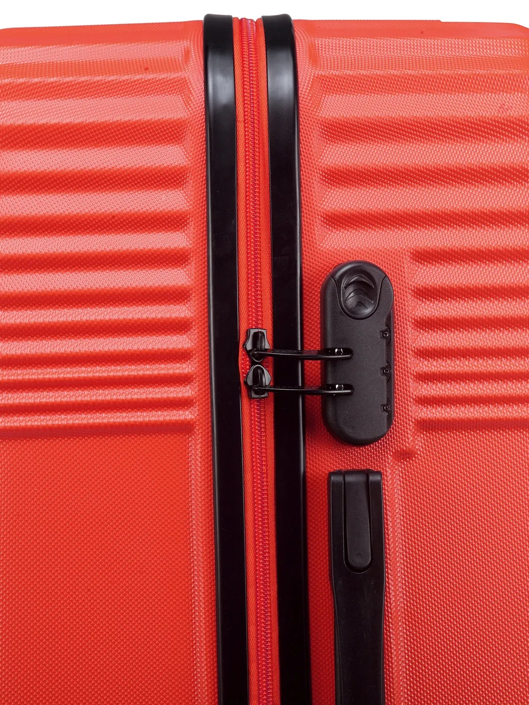 Teakwood Leathers Red Textured Hard-Sided Small Trolley Suitcase