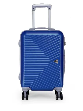 Teakwood Leathers Unisex Blue Textured Hard-Sided Cabin Trolley Suitcase