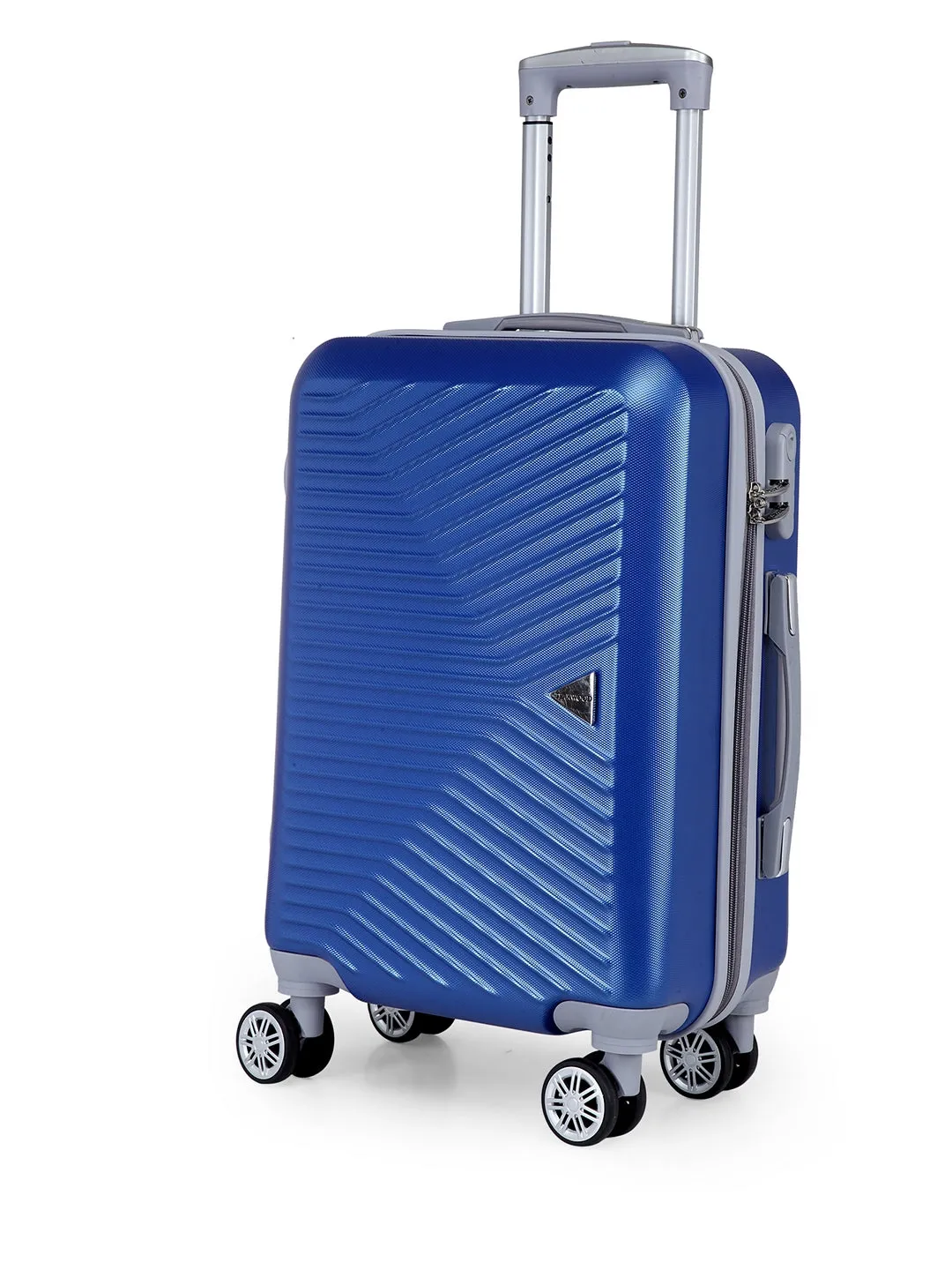 Teakwood Leathers Unisex Blue Textured Hard-Sided Cabin Trolley Suitcase