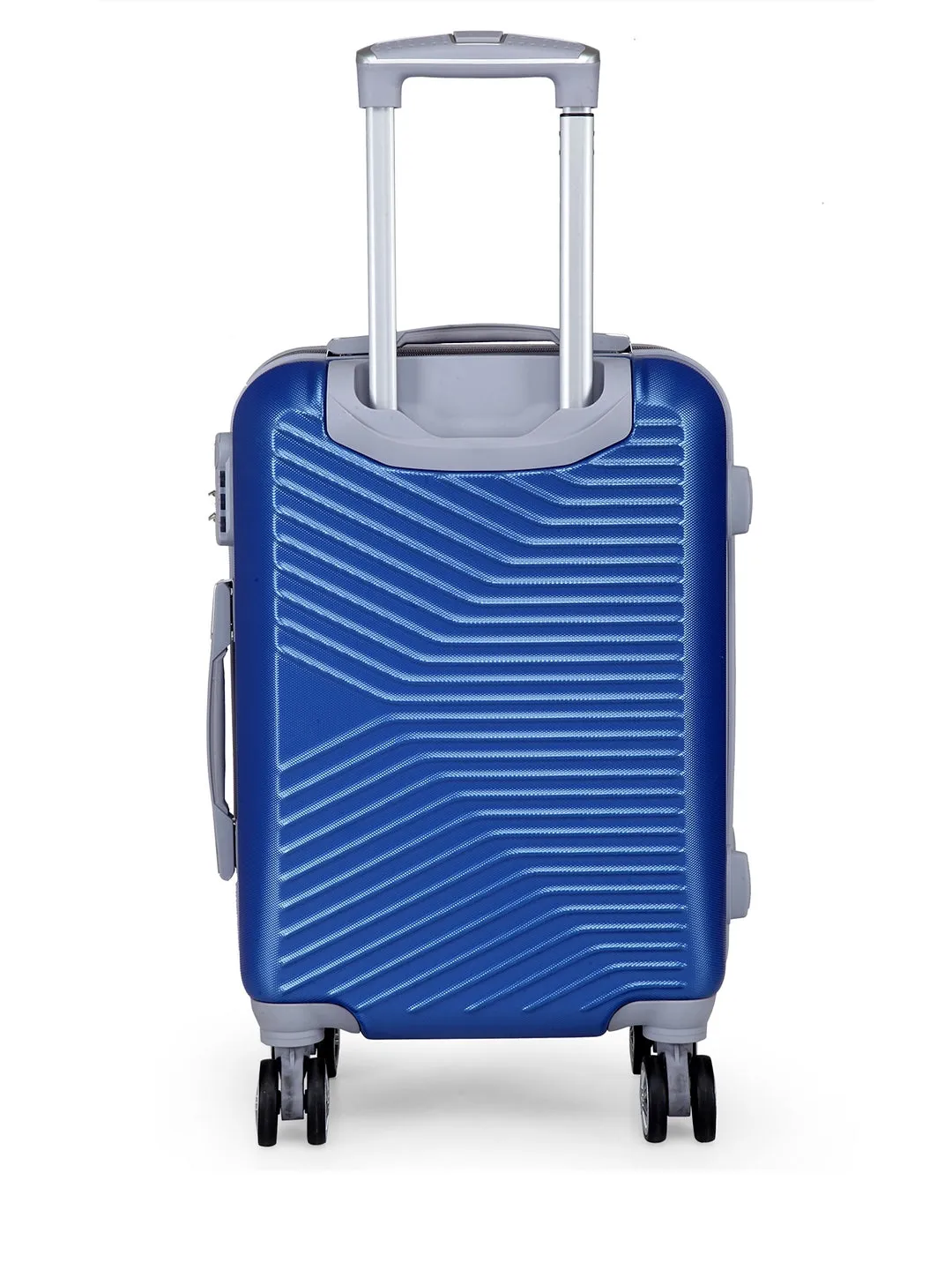 Teakwood Leathers Unisex Blue Textured Hard-Sided Cabin Trolley Suitcase