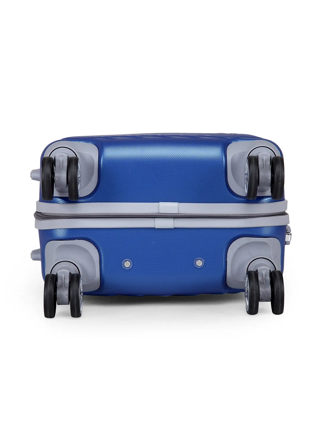 Teakwood Leathers Unisex Blue Textured Hard-Sided Cabin Trolley Suitcase