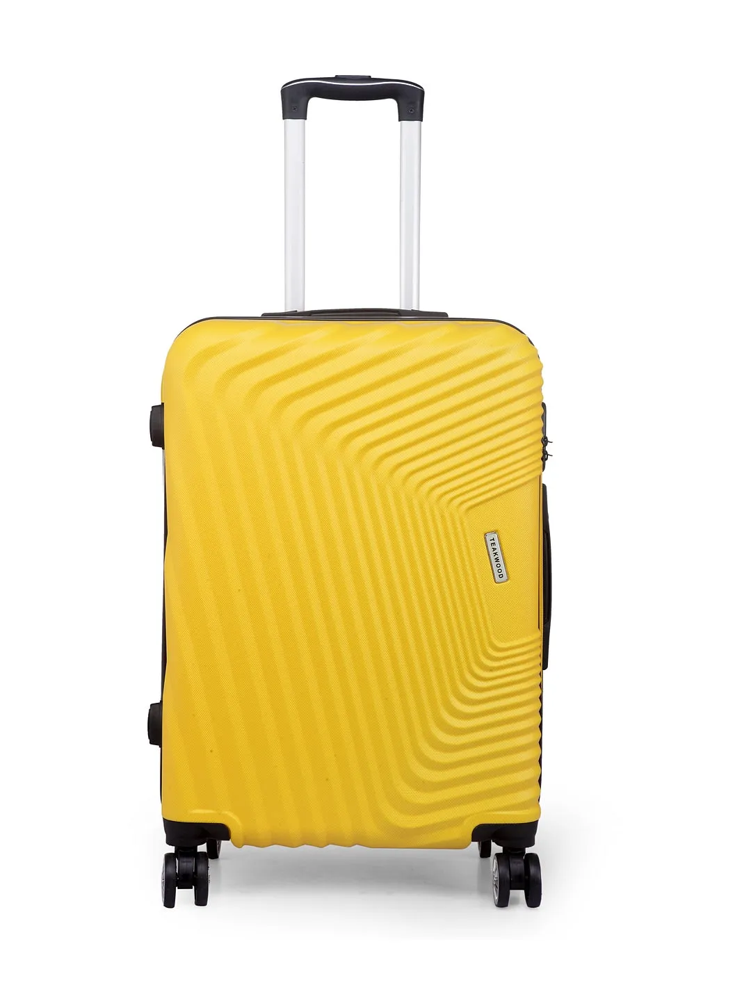 Teakwood Leathers Yellow Textured Hard-Sided Medium Trolley Suitcase