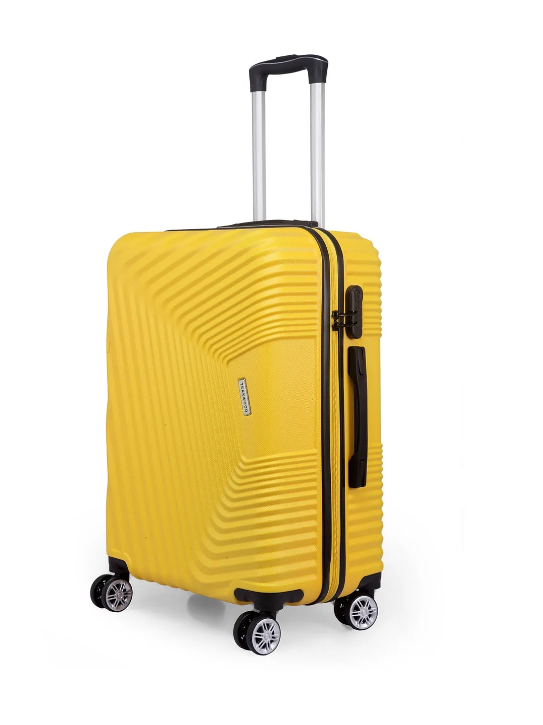 Teakwood Leathers Yellow Textured Hard-Sided Medium Trolley Suitcase