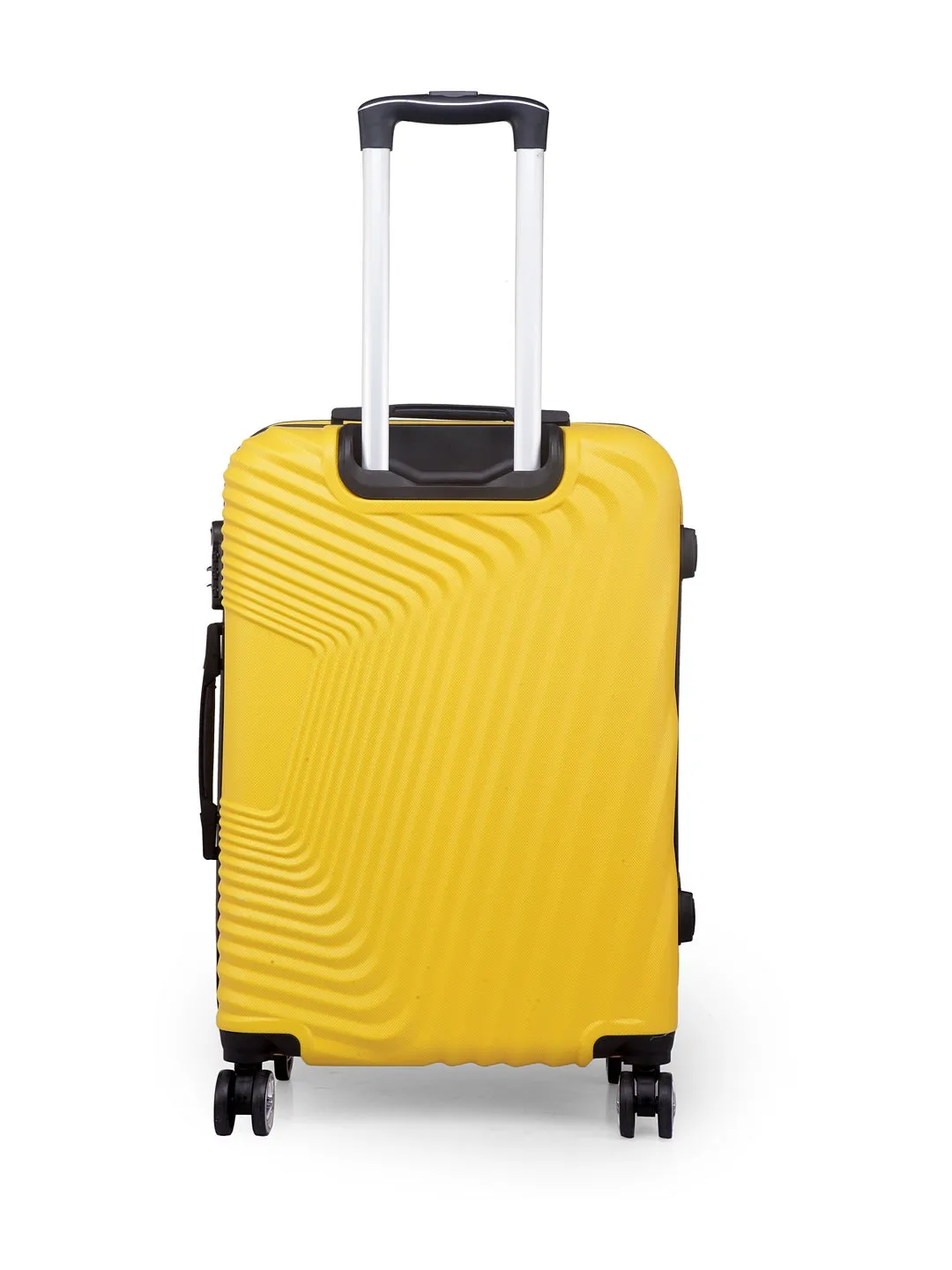 Teakwood Leathers Yellow Textured Hard-Sided Medium Trolley Suitcase