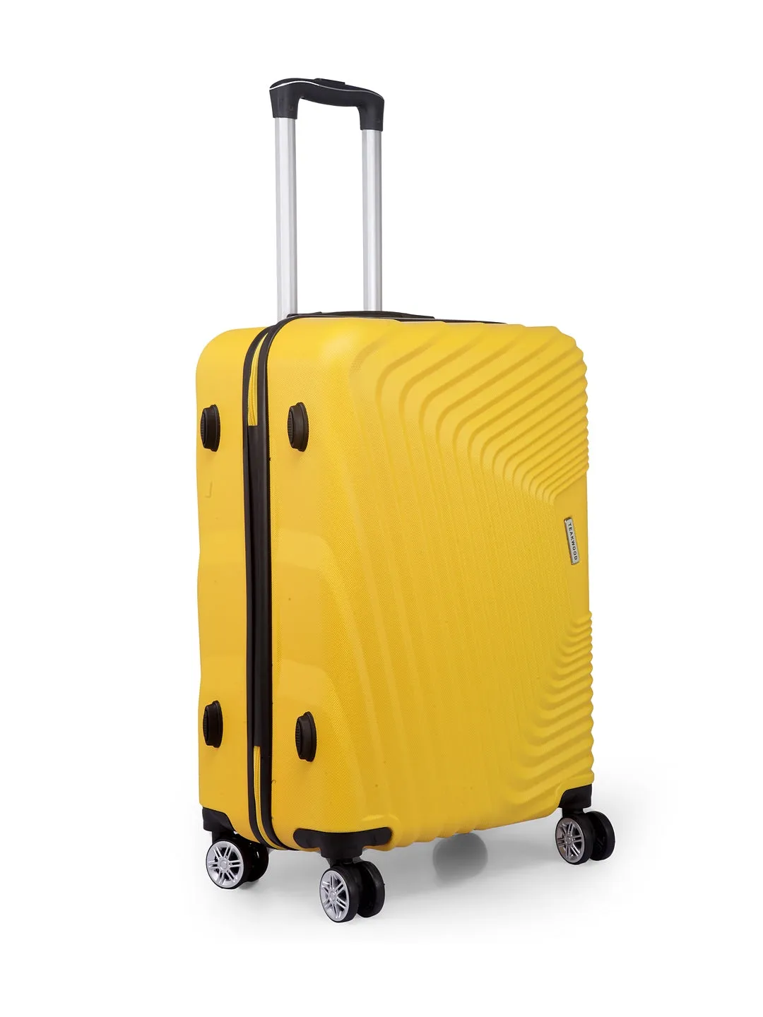 Teakwood Leathers Yellow Textured Hard-Sided Medium Trolley Suitcase