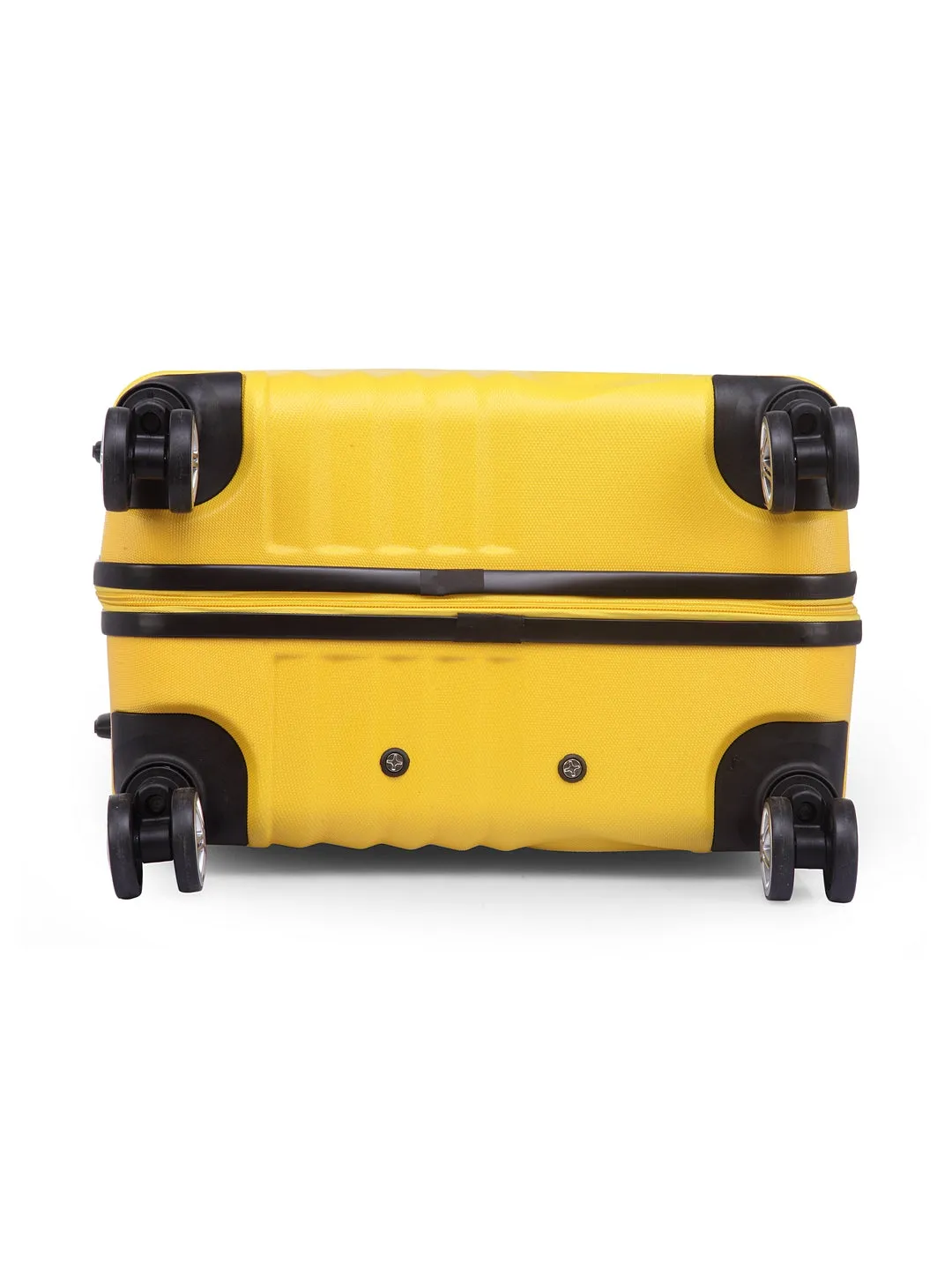 Teakwood Leathers Yellow Textured Hard-Sided Medium Trolley Suitcase