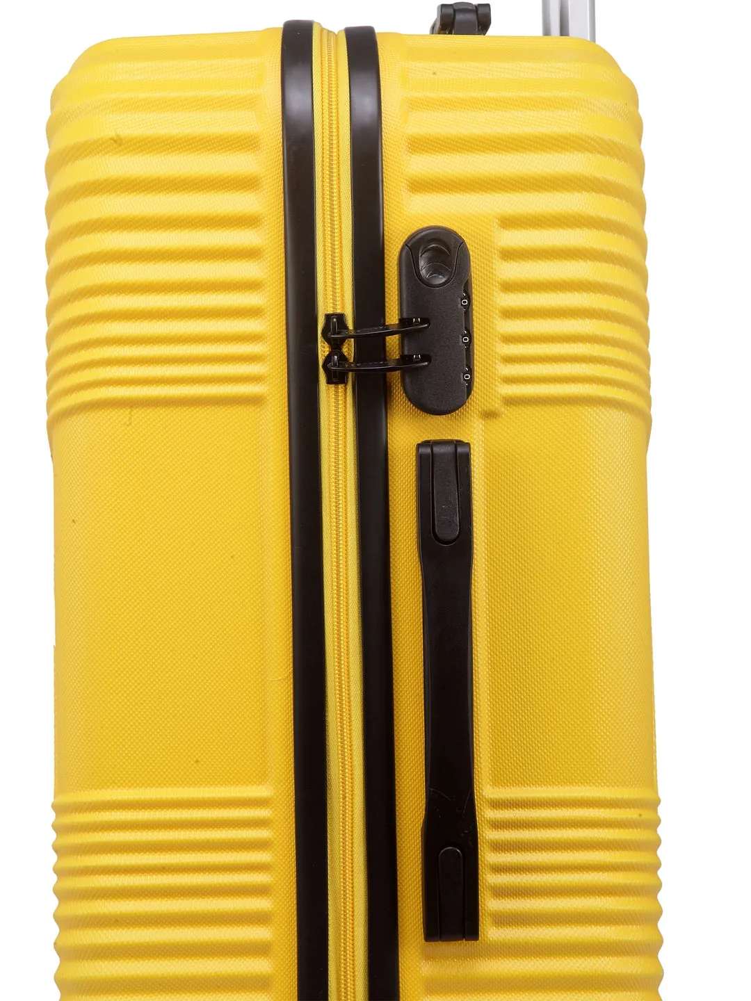 Teakwood Leathers Yellow Textured Hard-Sided Medium Trolley Suitcase