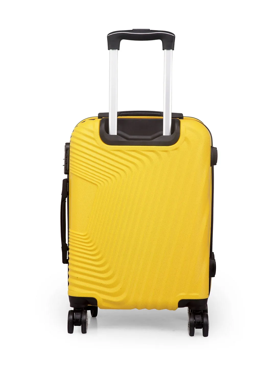 Teakwood Leathers Yellow Textured Hard-Sided Small Trolley Suitcase