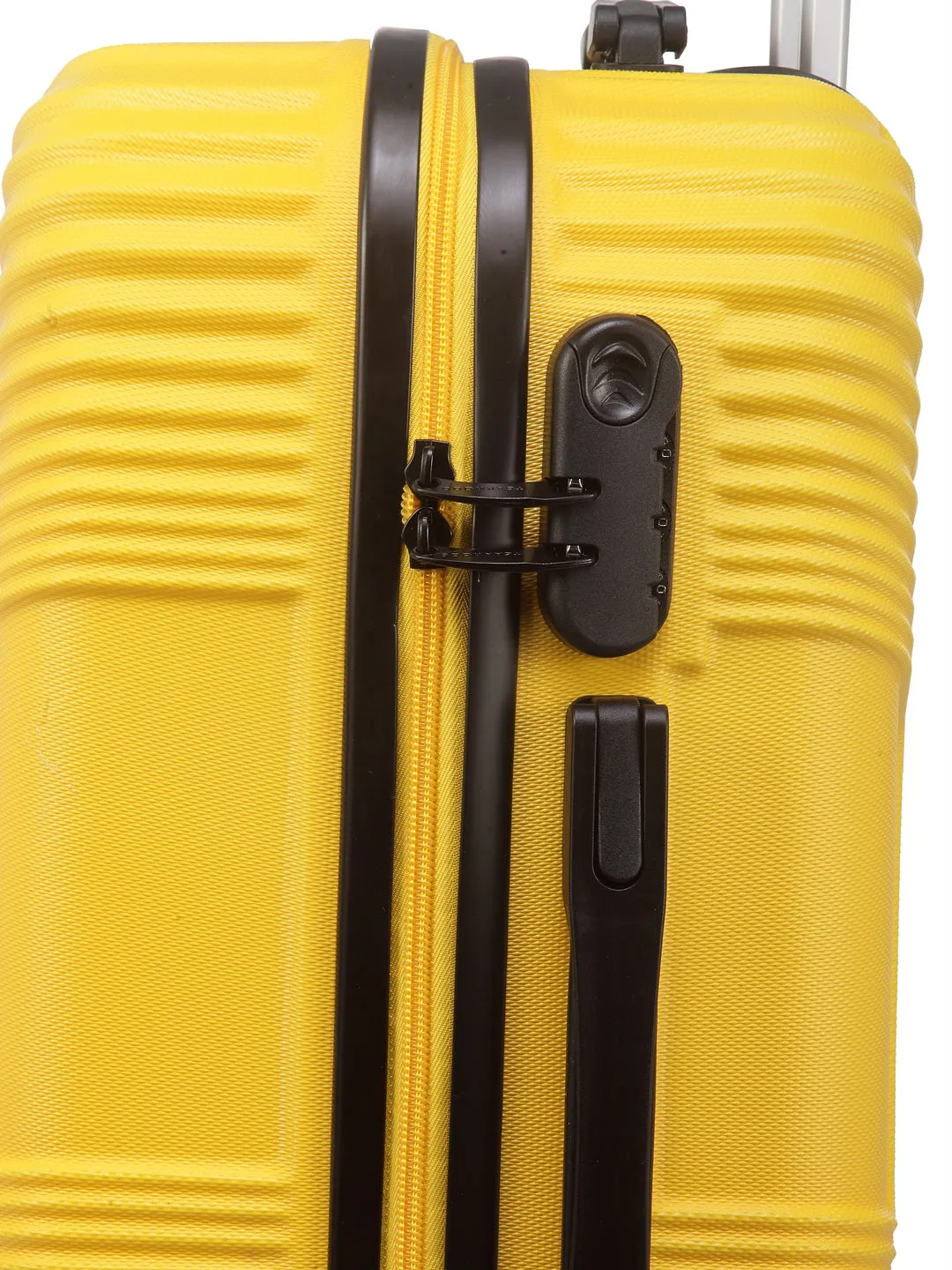 Teakwood Leathers Yellow Textured Hard-Sided Small Trolley Suitcase