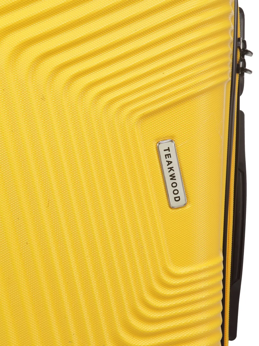 Teakwood Leathers Yellow Textured Hard-Sided Small Trolley Suitcase