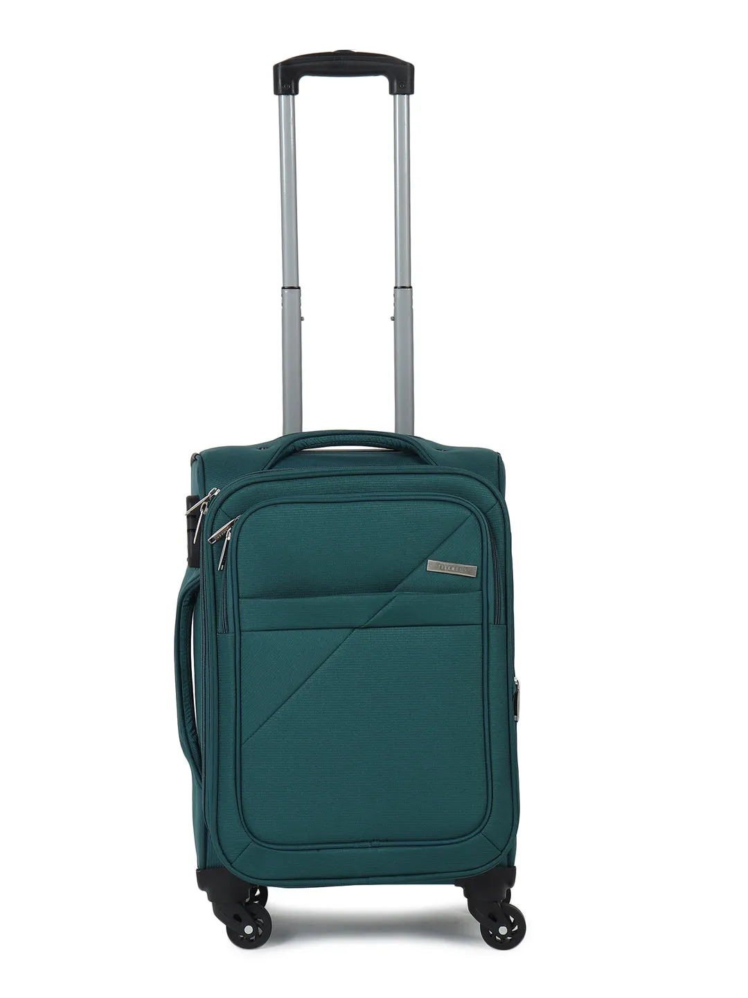 Teal Textured Soft-Sided Cabin Trolley Suitcase