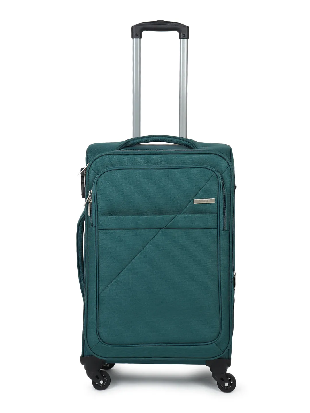 Teal Textured Soft-Sided Cabin Trolley Suitcase