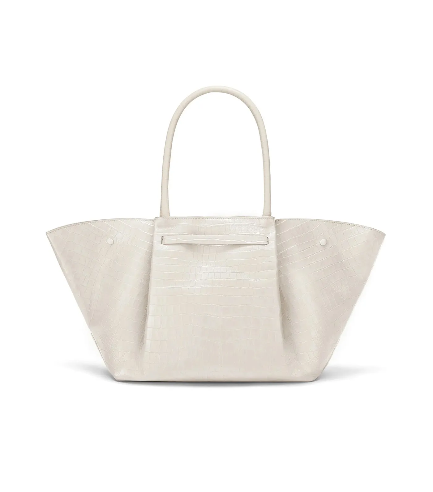 The New York Tote Off White Croc Effect