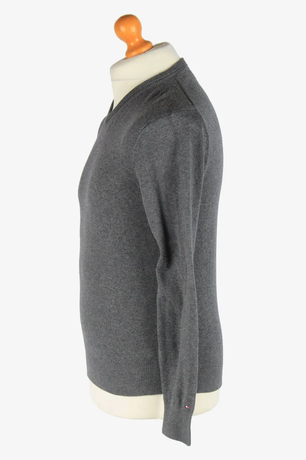 Tommy Hilfiger V Neck Jumper Pullover 90s Dark Grey XS - Pepper Tree London