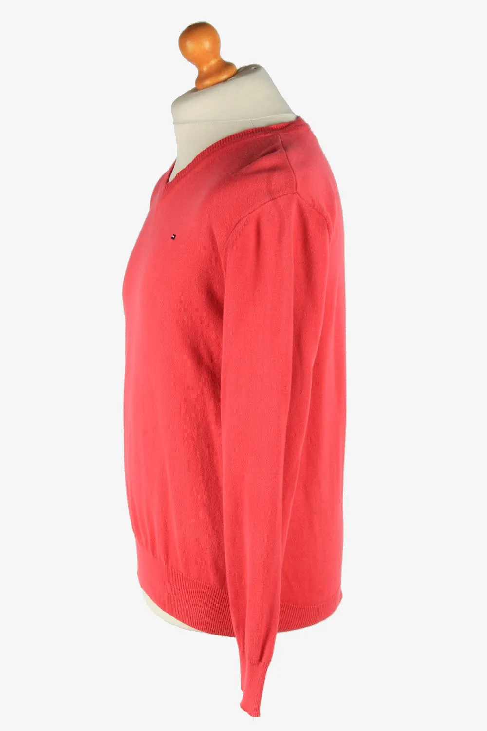 Tommy Hilfiger V Neck Jumper Pullover 90s Pink M - Pepper Tree London