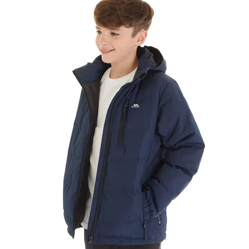 Trespass Junior Boys Figo Waterproof Padded Hooded Jacket Navy