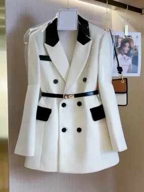 Unique, chic, super good-looking, age-reducing, French-style, high-end, elegant, socialite, spring and autumn white suit jacket 