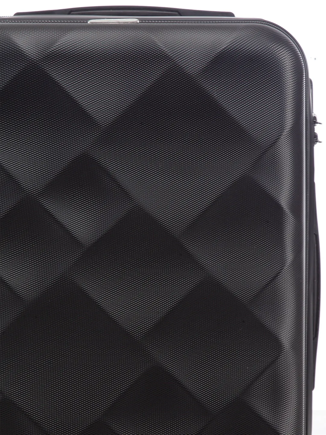 Unisex Black Textured Hard-Sided Cabin Trolley Suitcase