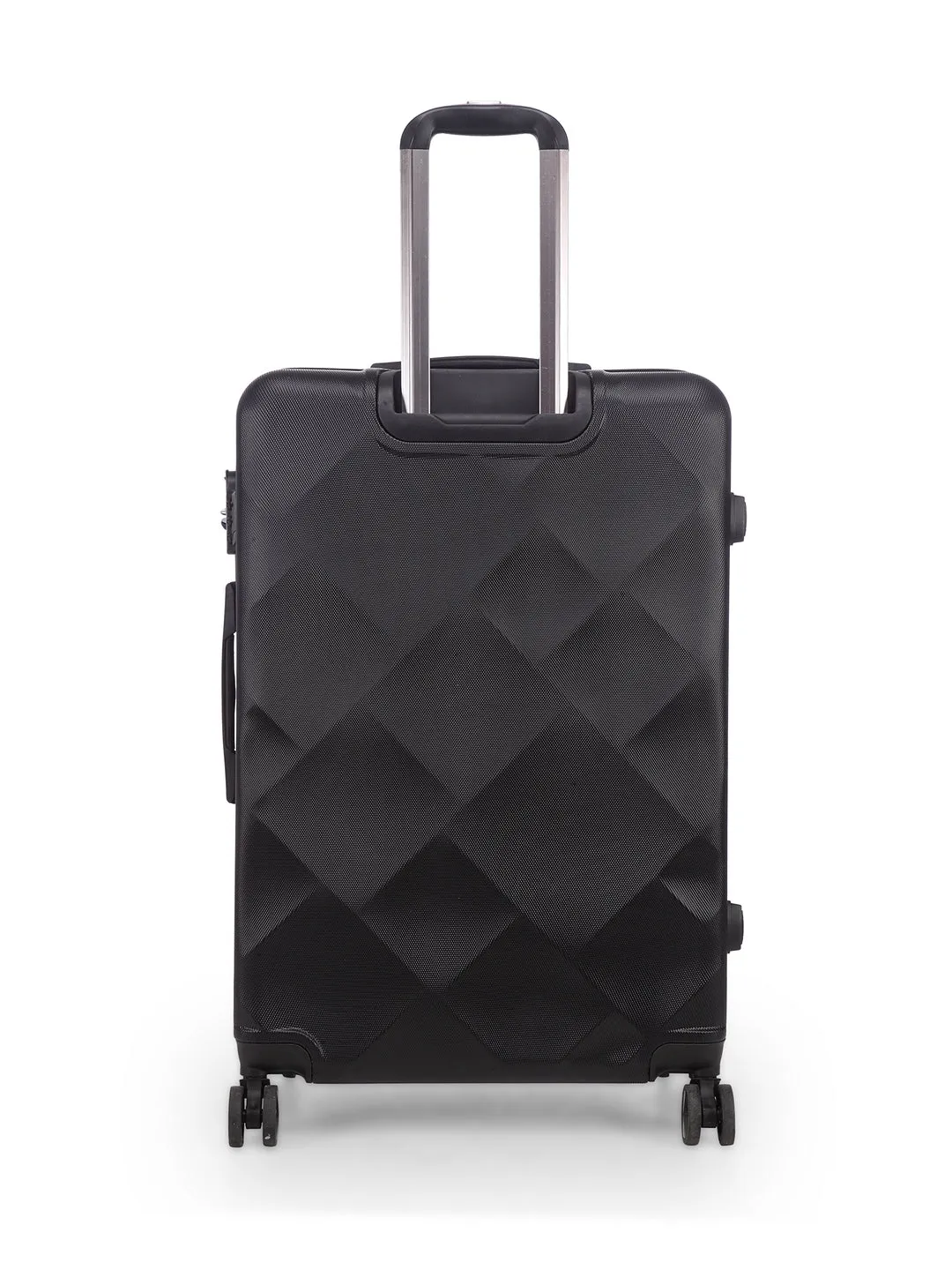 Unisex Black Textured Hard-Sided Large Trolley Suitcase