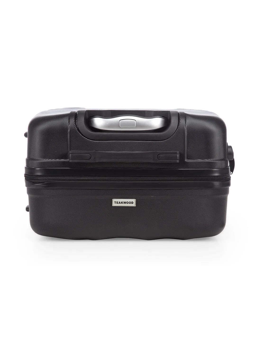 Unisex Black Textured Hard-Sided Medium Trolley Suitcase