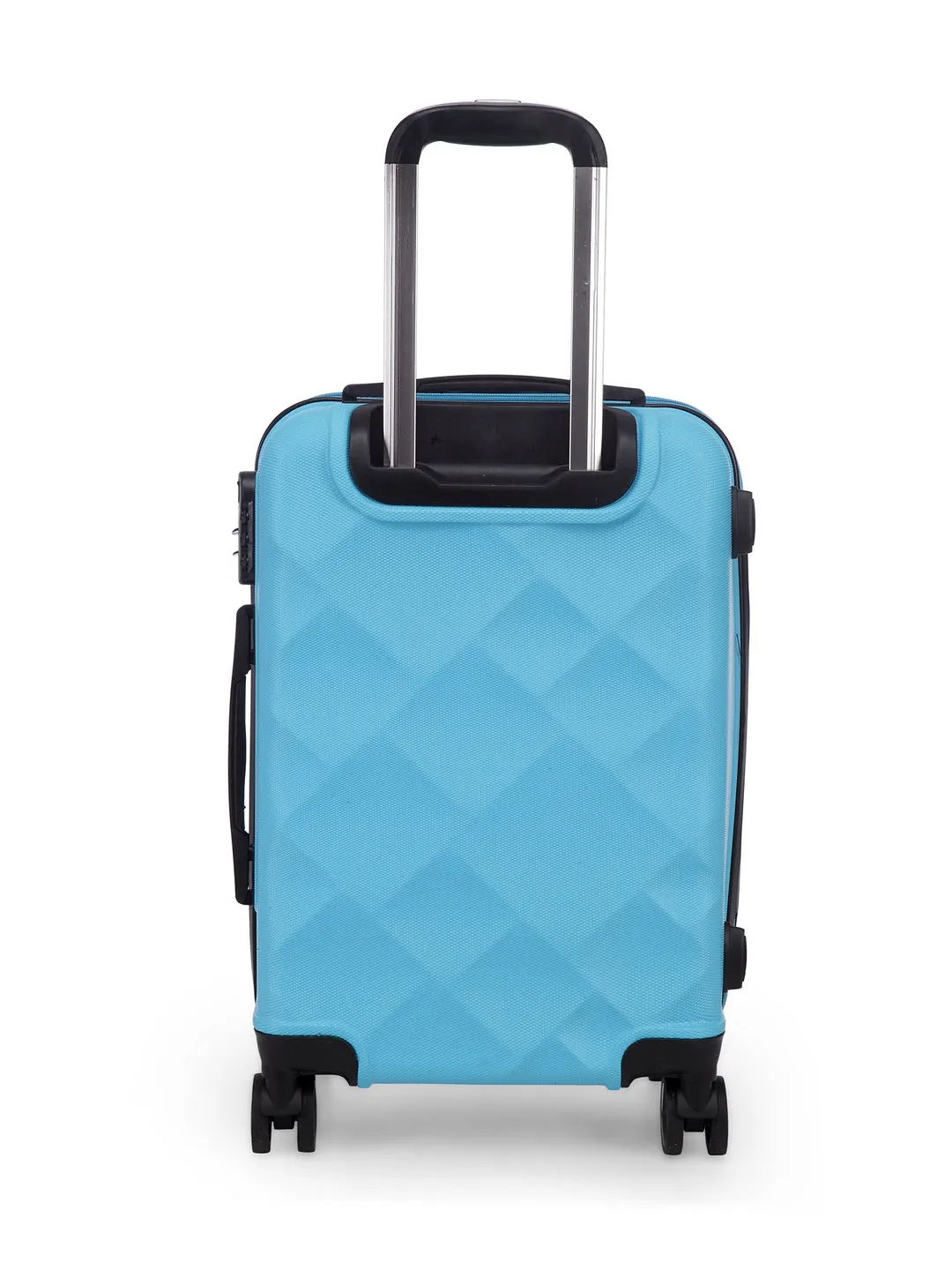 Unisex Blue Textured Hard-Sided Cabin Trolley Suitcase