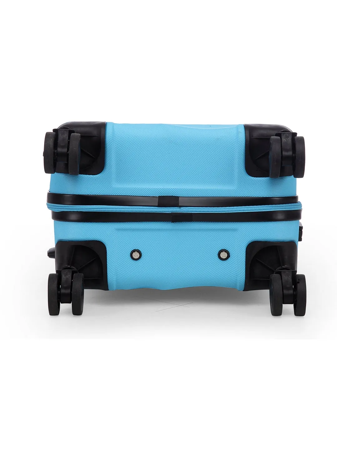 Unisex Blue Textured Hard-Sided Cabin Trolley Suitcase