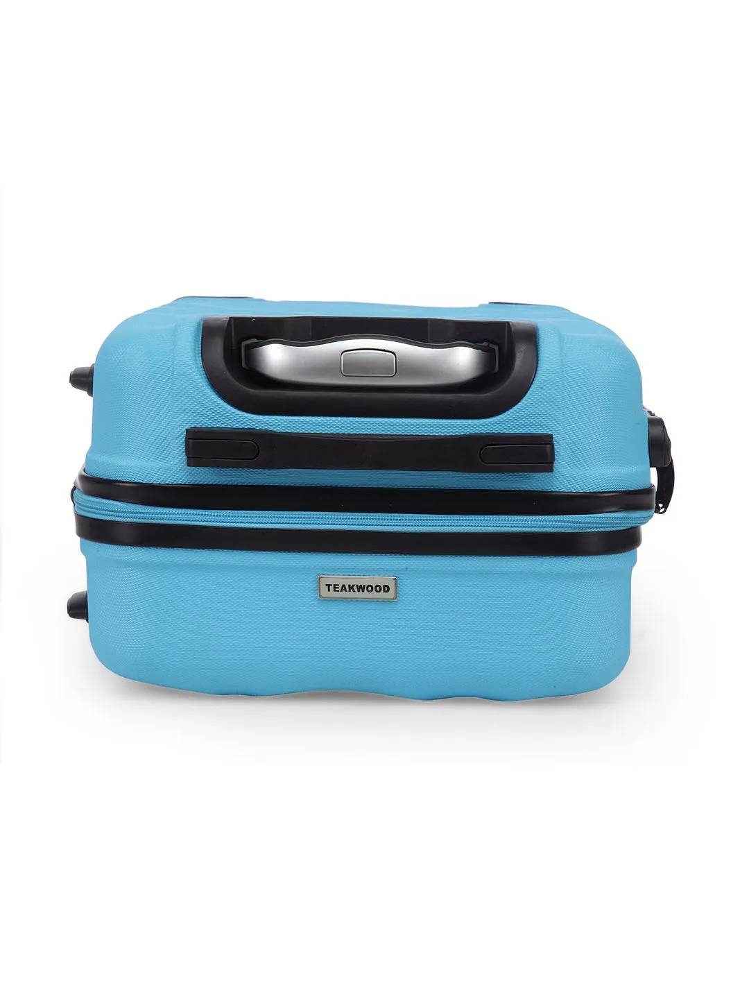 Unisex Blue Textured Hard-Sided Cabin Trolley Suitcase