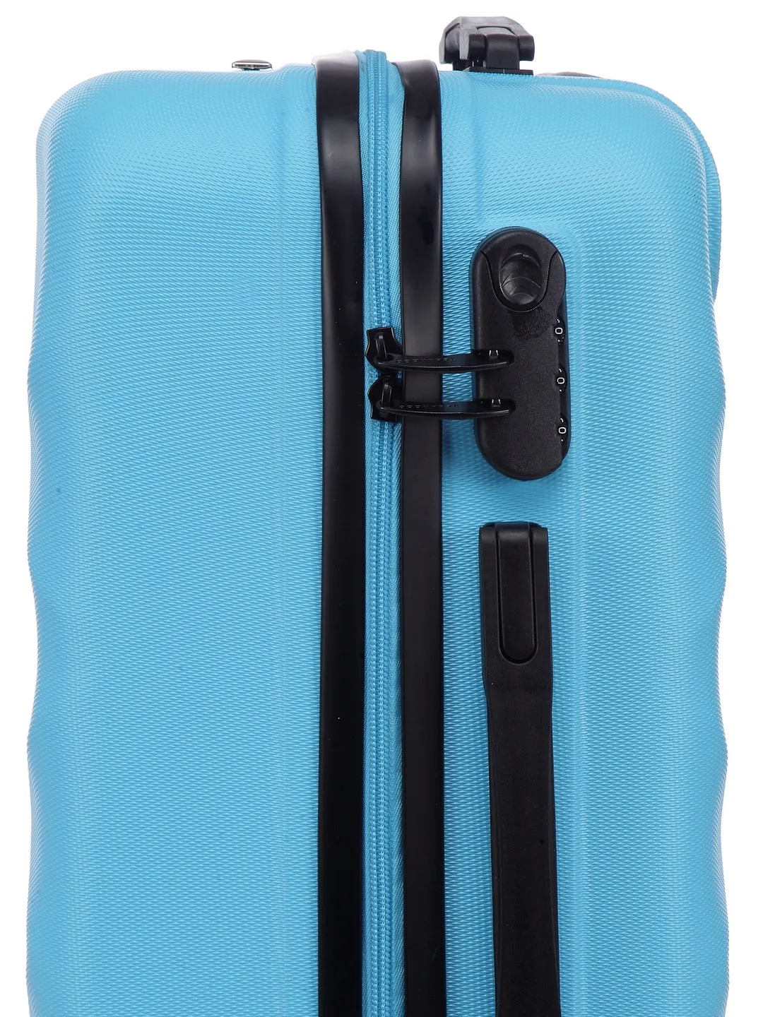 Unisex Blue Textured Hard-Sided Cabin Trolley Suitcase