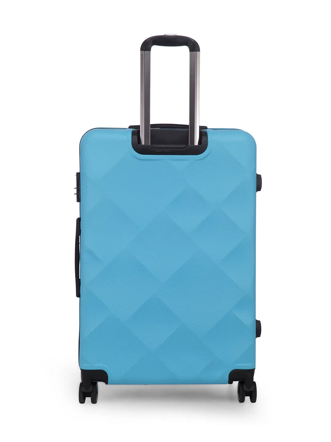 Unisex Blue Textured Hard-Sided Large Trolley Suitcase