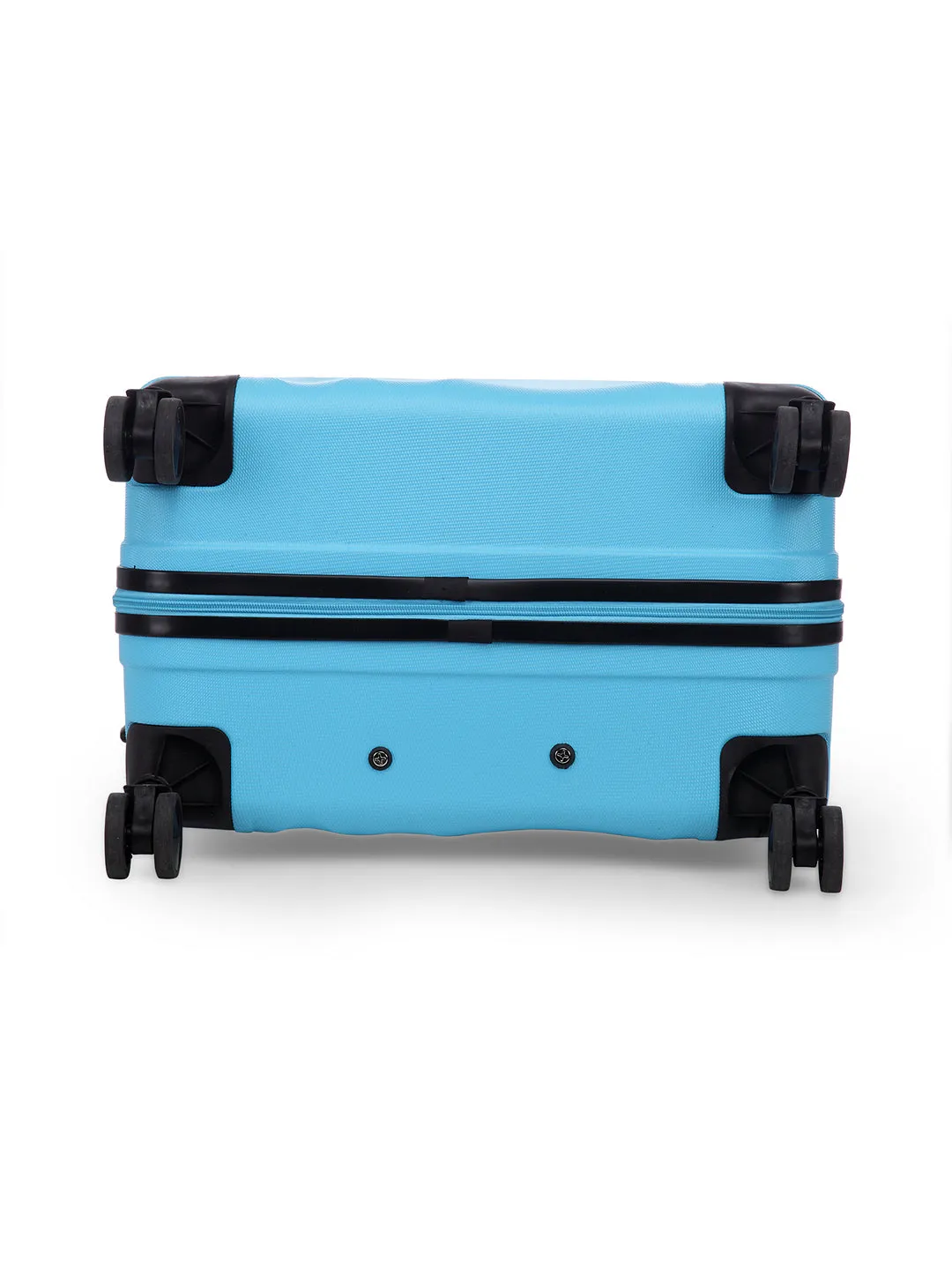 Unisex Blue Textured Hard-Sided Large Trolley Suitcase