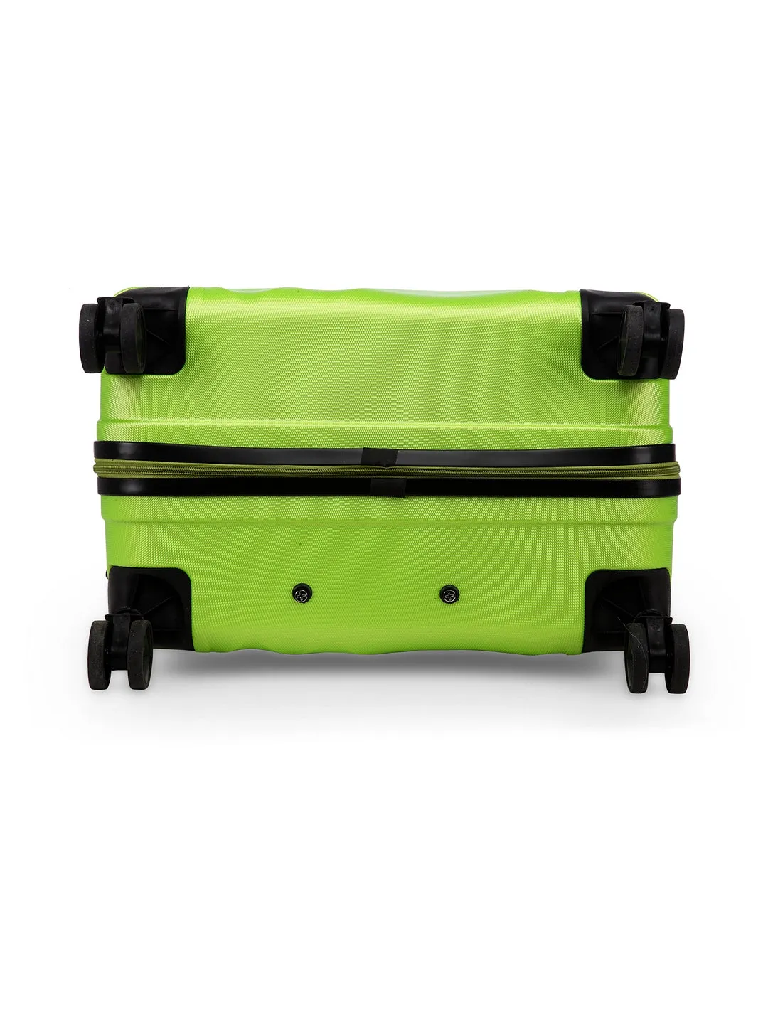 Unisex Green Textured Hard-Sided Large Trolley Suitcase