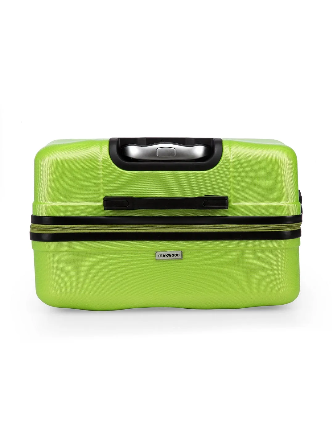 Unisex Green Textured Hard-Sided Large Trolley Suitcase