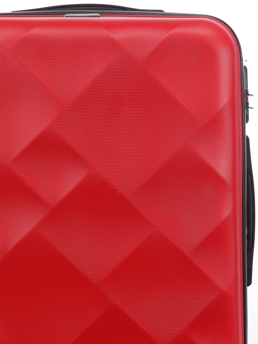 Unisex Red Textured Hard-Sided Medium Trolley Suitcase