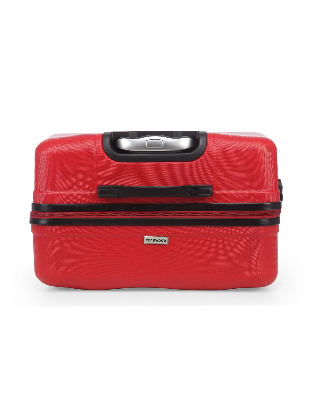 Unisex Red Textured Hard-Sided Set Trolley Suitcase