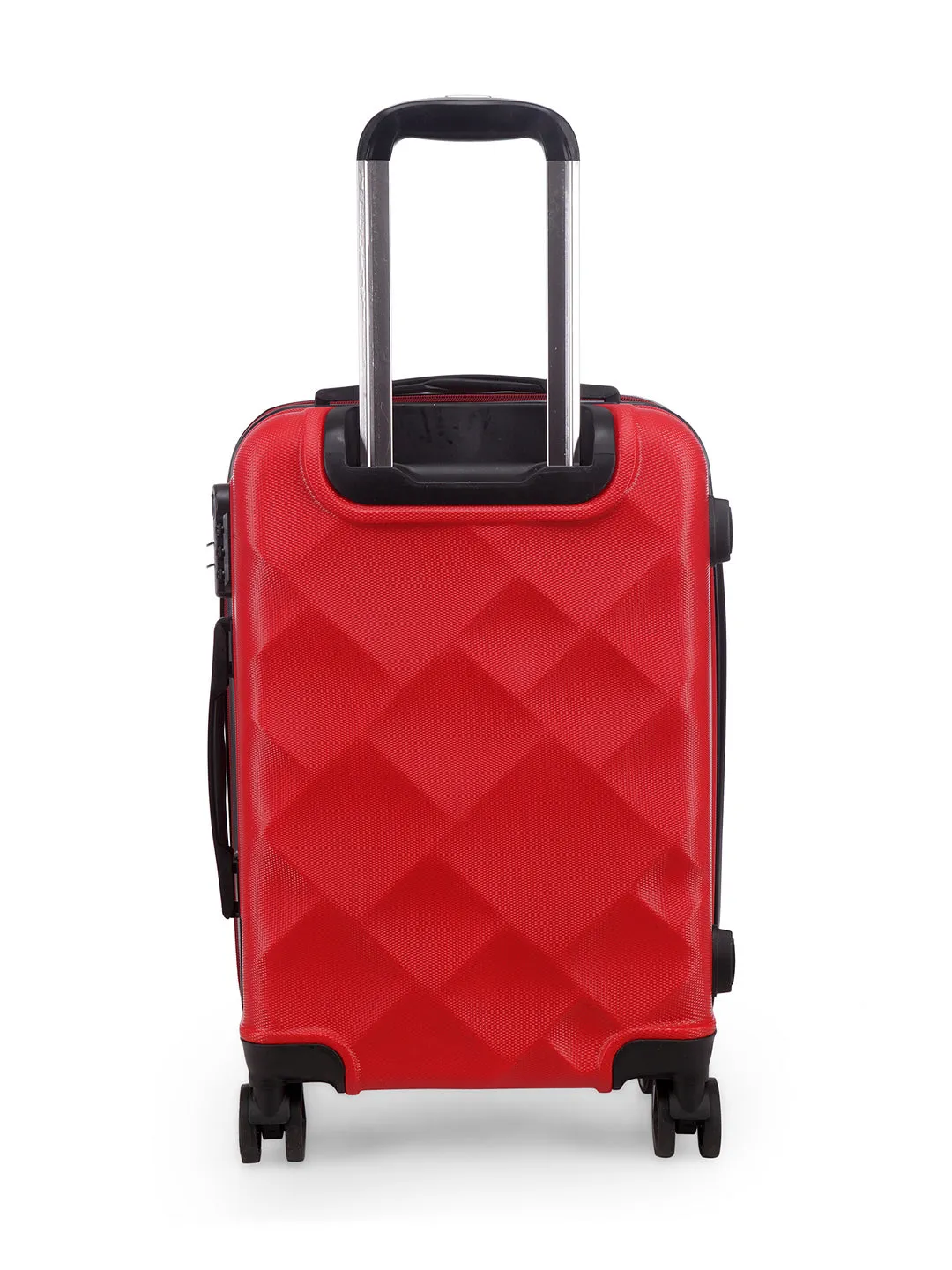 Unisex Red Textured Hard-Sided Set Trolley Suitcase